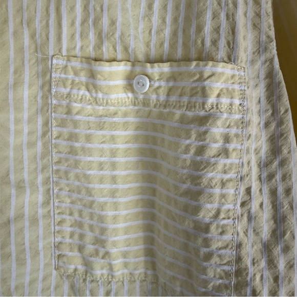 Chico's Light Yellow Striped Button Down Shirt, Tunic Shirt Size:4 USA 20/22 - Picture 6 of 13